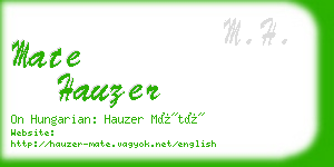 mate hauzer business card